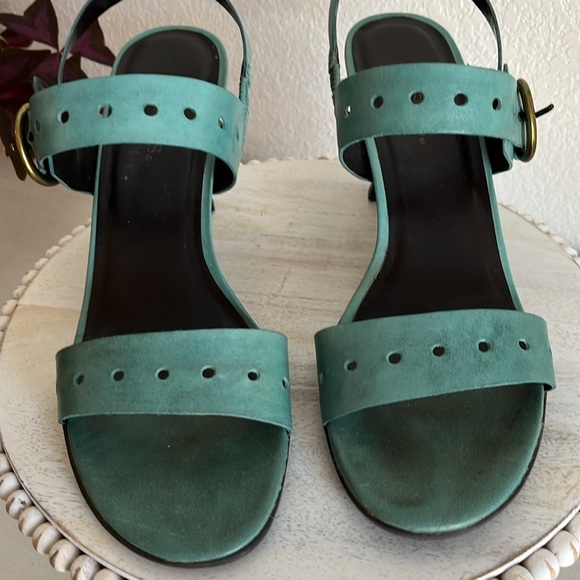Aerosols teal leather sandal EUC Size 10 - Picture 2 of 8